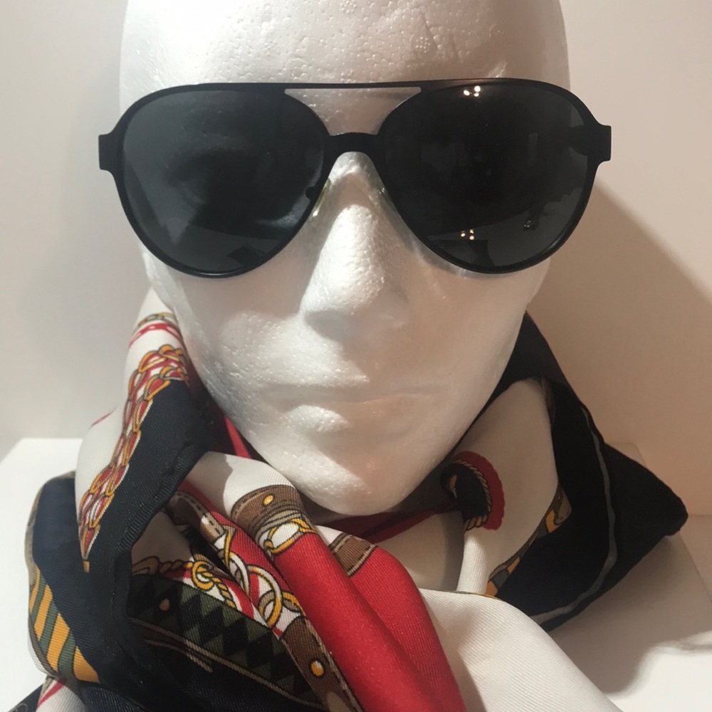 Tory Burch Black and Red Aviator Sunglasses